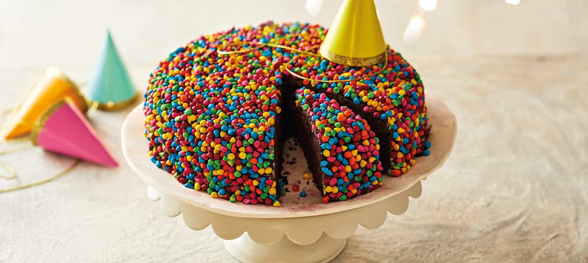 Happy Happy Rainbow Chocolate Cake
